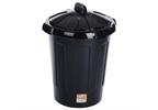 Black Dustbin With Lid 80 Litre