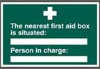 Rigid Plastic Your Nearest First Aid Box Sign